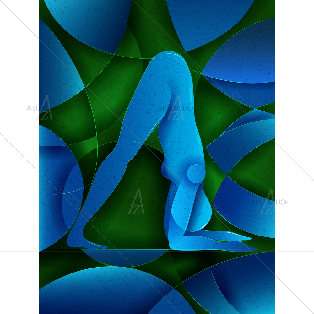 Abstract Cubism Yoga D25 — Cubism custom art by ArtzFolio