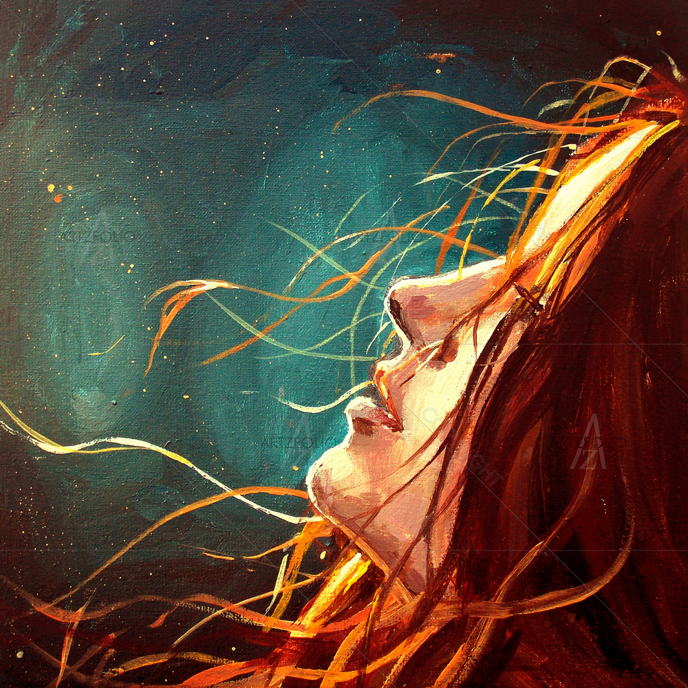 Girl at Night — Abstract custom art by ArtzFolio
