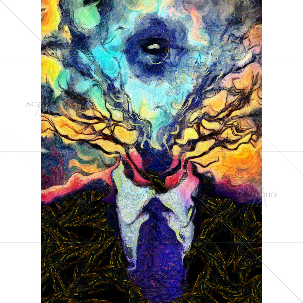 Man's Figure in Suit with Tree Branches — Devotional custom art by ArtzFolio