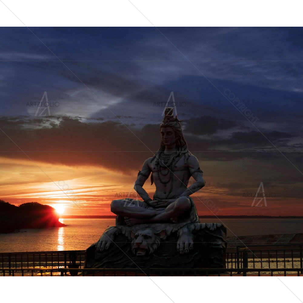 Hindu God Shiva in Rishikesh, India D1 — custom-size art design 5013331
