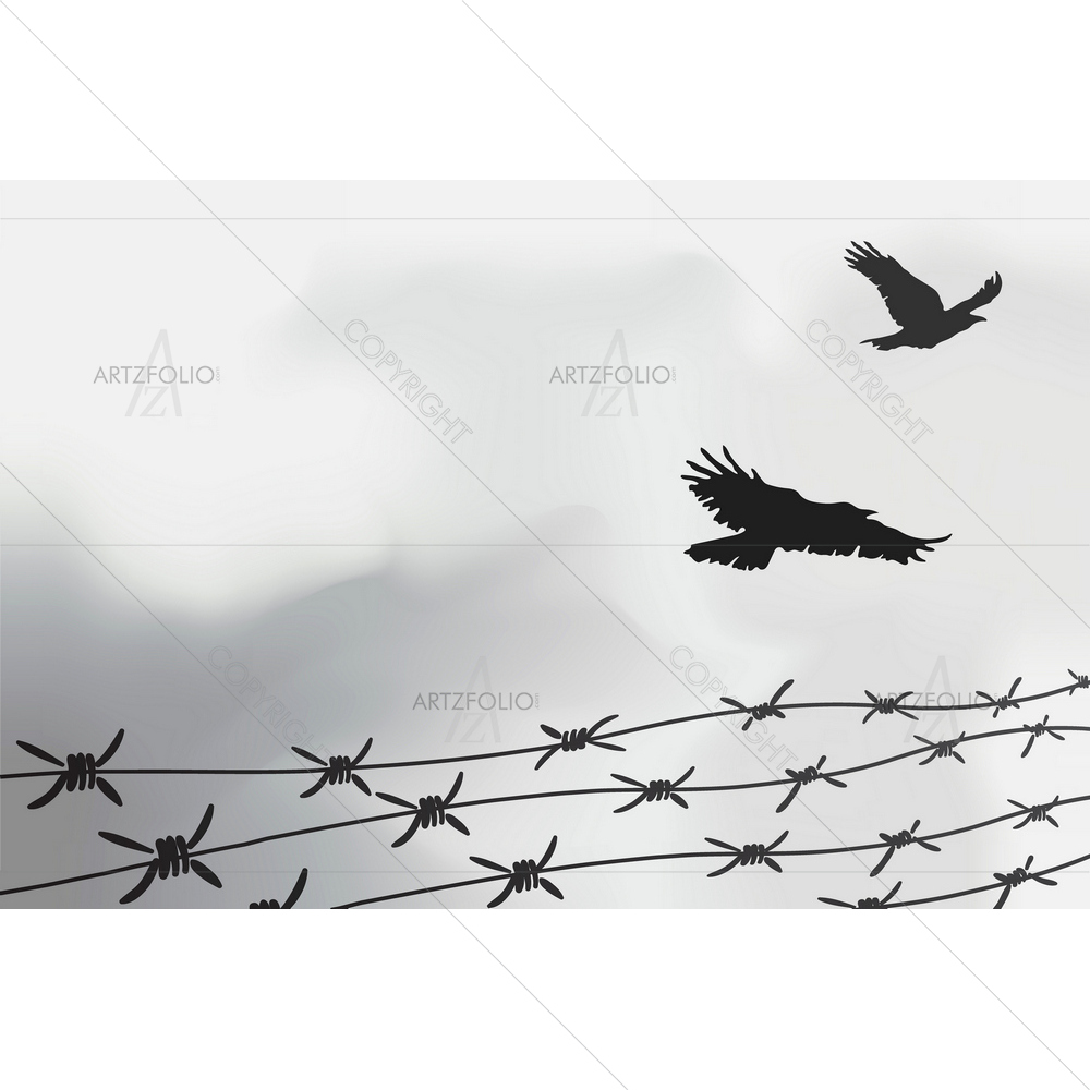 Barbed Spiked Wire Fencing — Abstract custom art by ArtzFolio