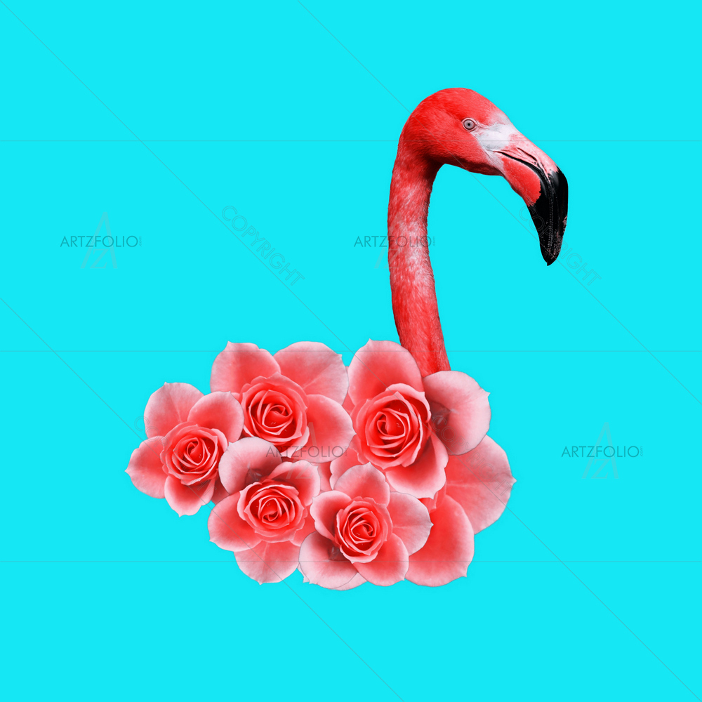 Flamingo Lover D2 — Botanical custom art by ArtzFolio