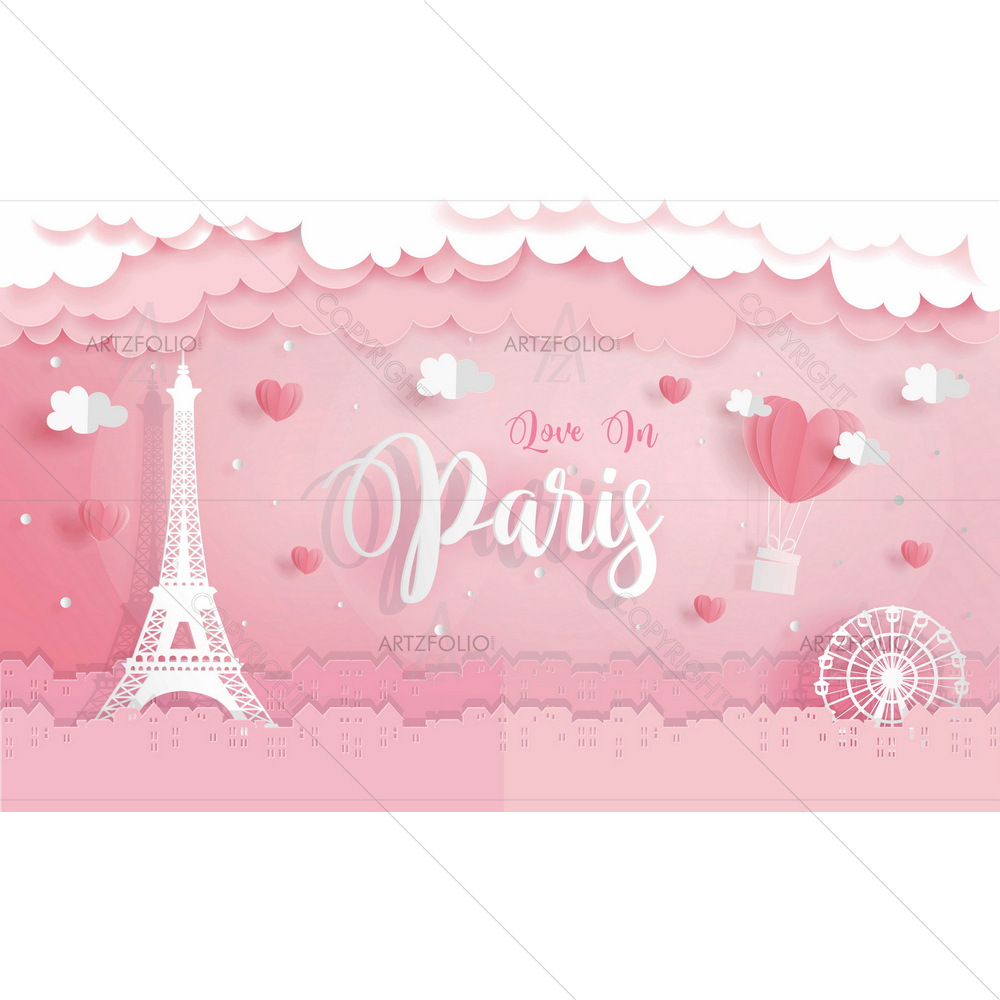 Eiffel Tower Honeymoon in Paris — Architecture custom art by ArtzFolio
