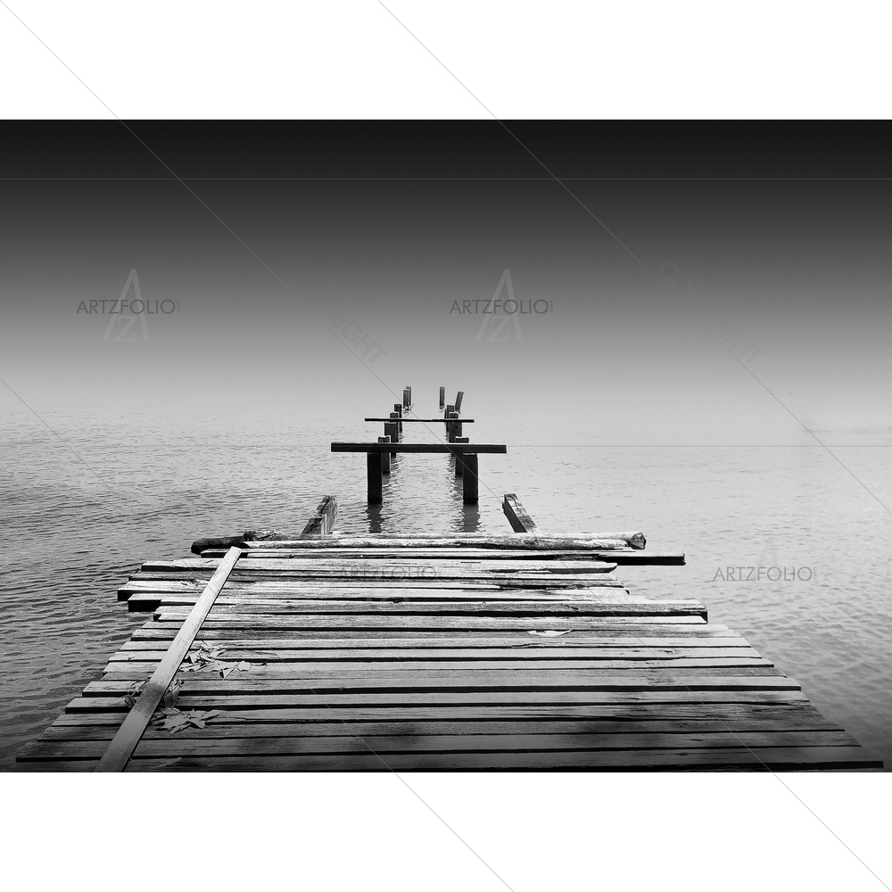Old Abandon Wooden Jetty — Abstract custom art by ArtzFolio