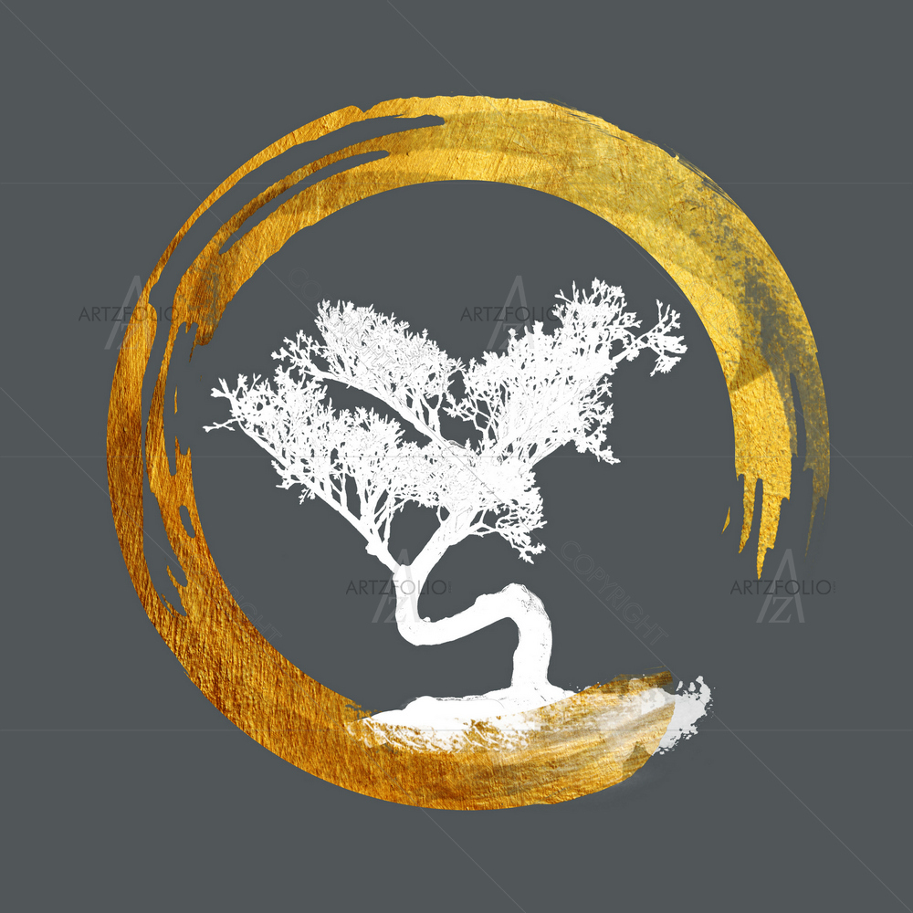 Bonsai Tree, Enso Circle Symbol — custom-size art design 5013370