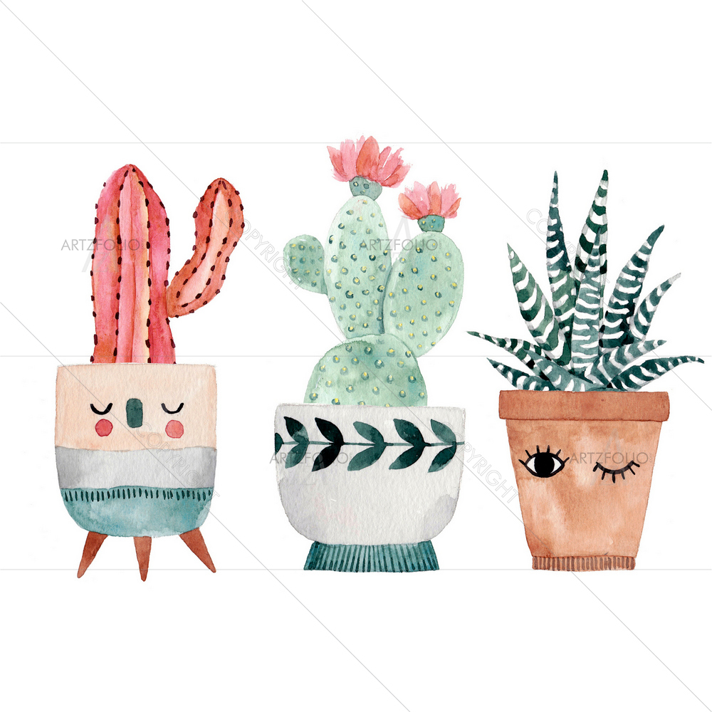 Green House Plants — Botanical custom art by ArtzFolio
