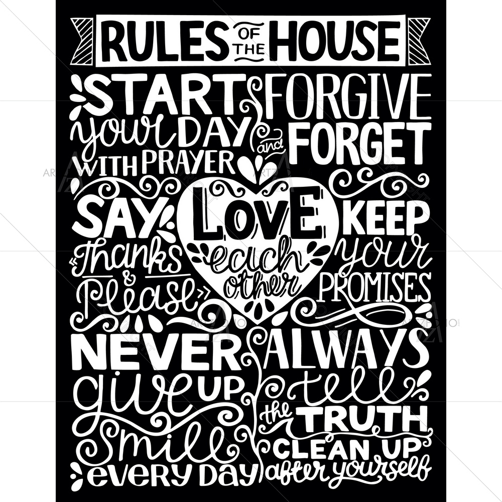 Rules of House Biblical Quote — custom-size art design 5013411