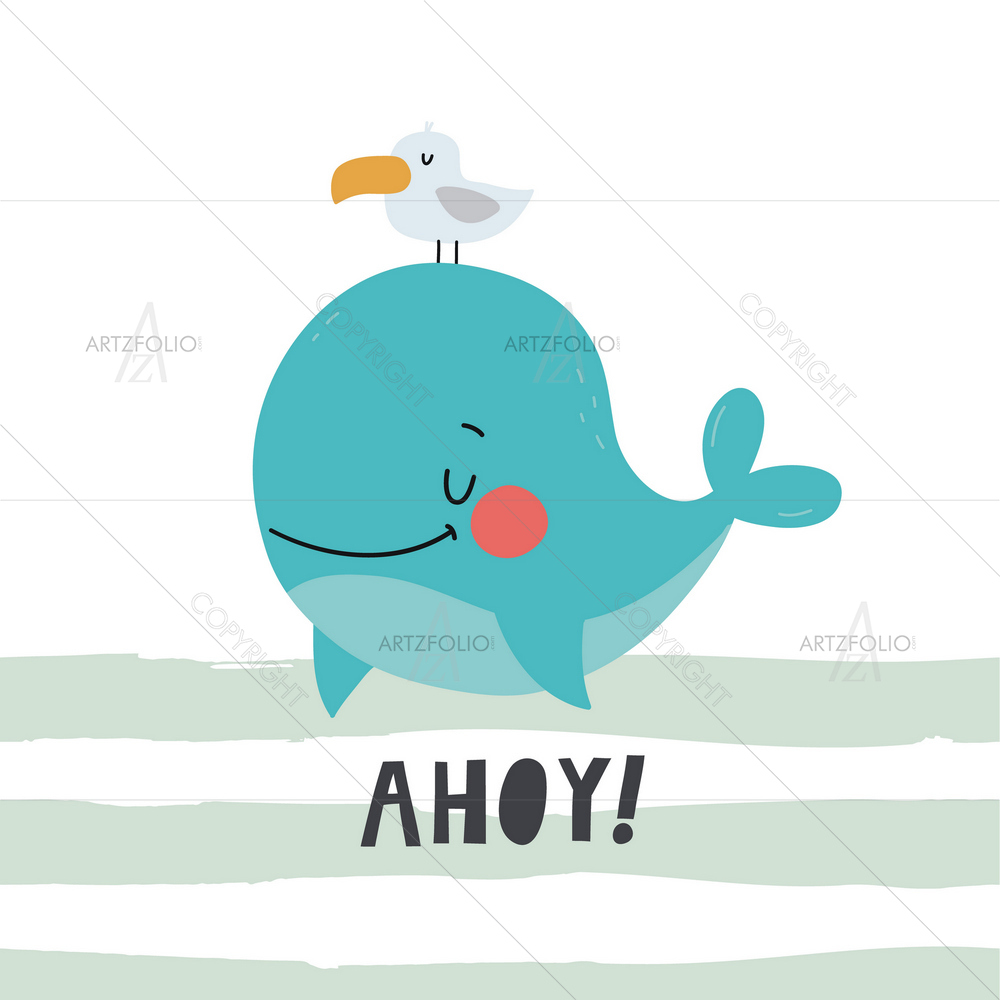 Cute Whale — custom-size art design 5013425