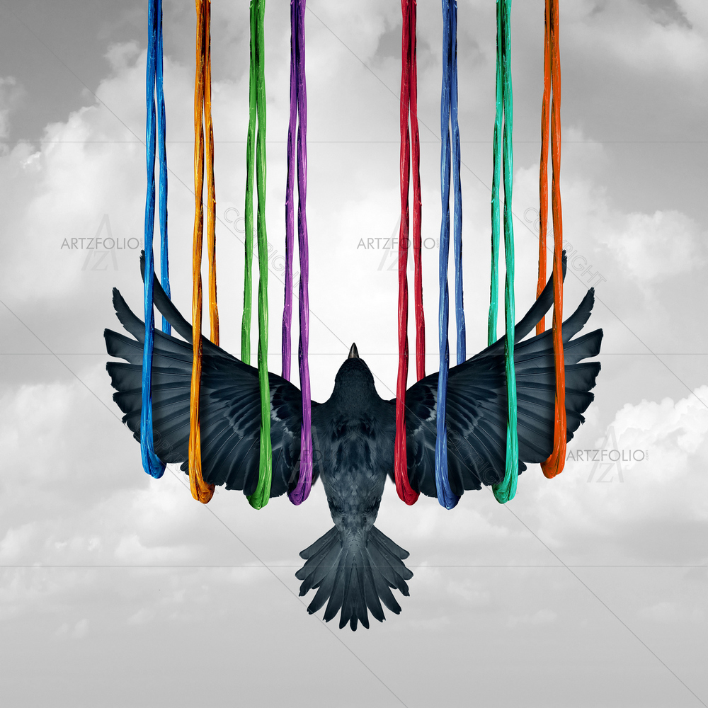 Bird Lifted by Diverse Ropes Group — Devotional custom art by ArtzFolio