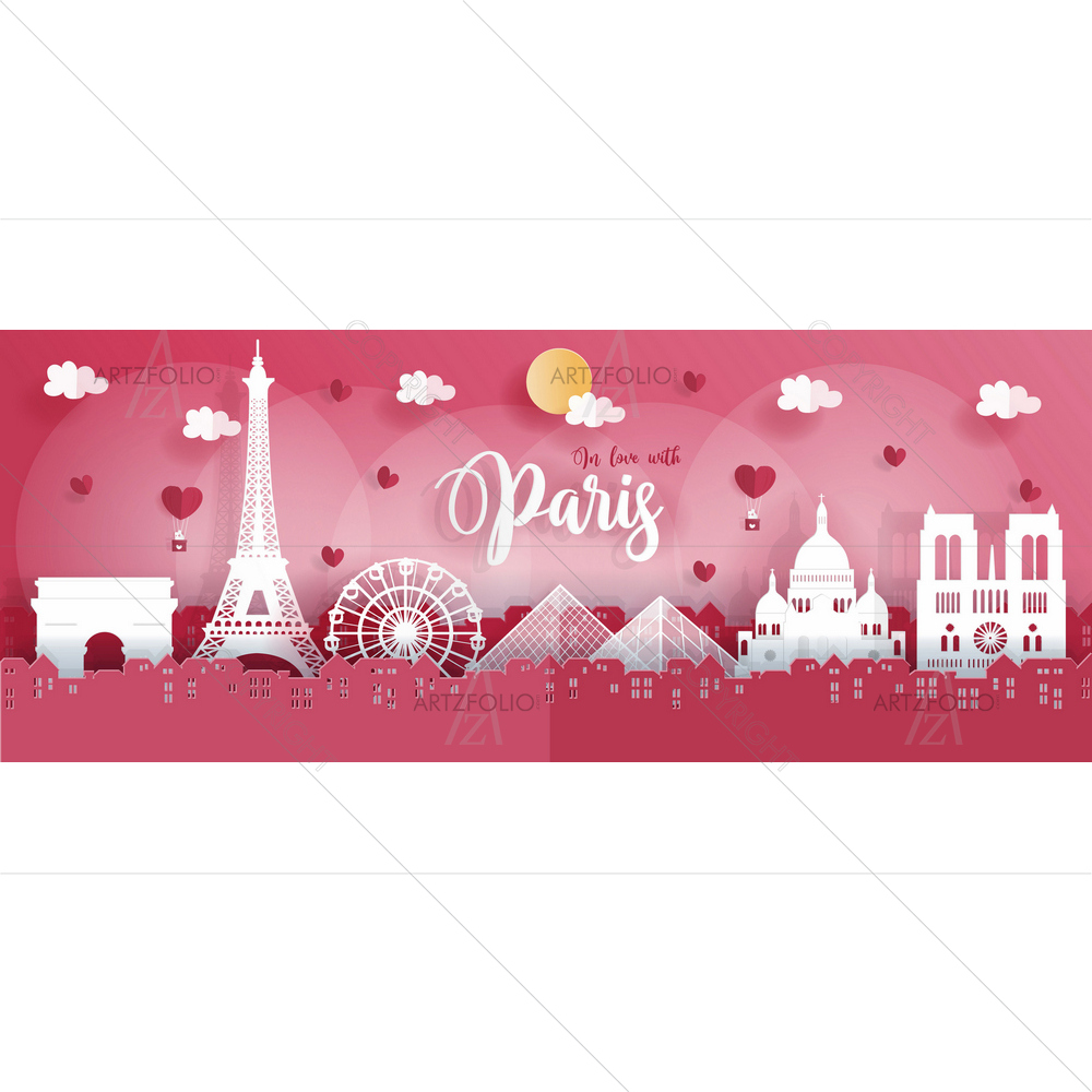 Paris, France Origami Style — Devotional custom art by ArtzFolio