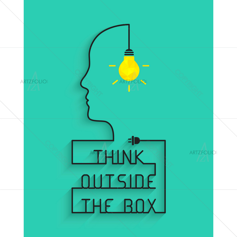 Light Bulb and Head Silhouette — custom-size art design 5013446