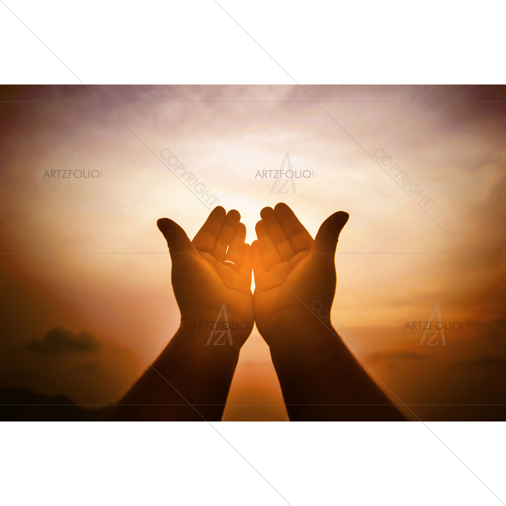 Christian Man Worshiping — custom-size art design 5013459