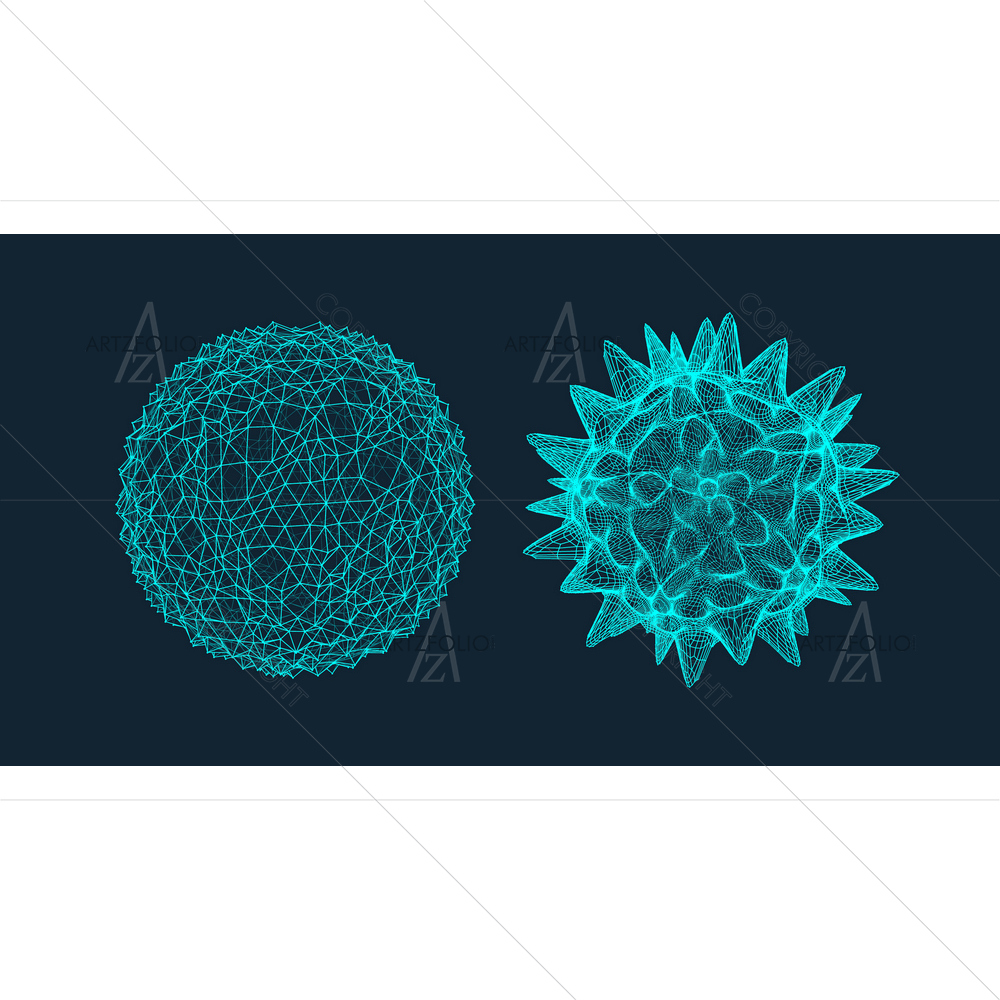 Sphere with Connected Lines — custom-size art design 5013479