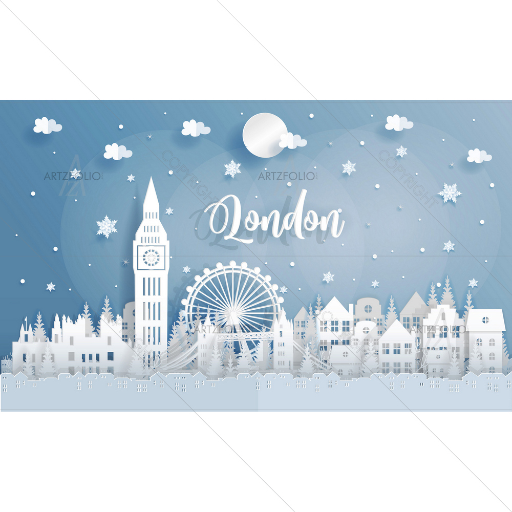 Winter Christmas, London — Devotional custom art by ArtzFolio