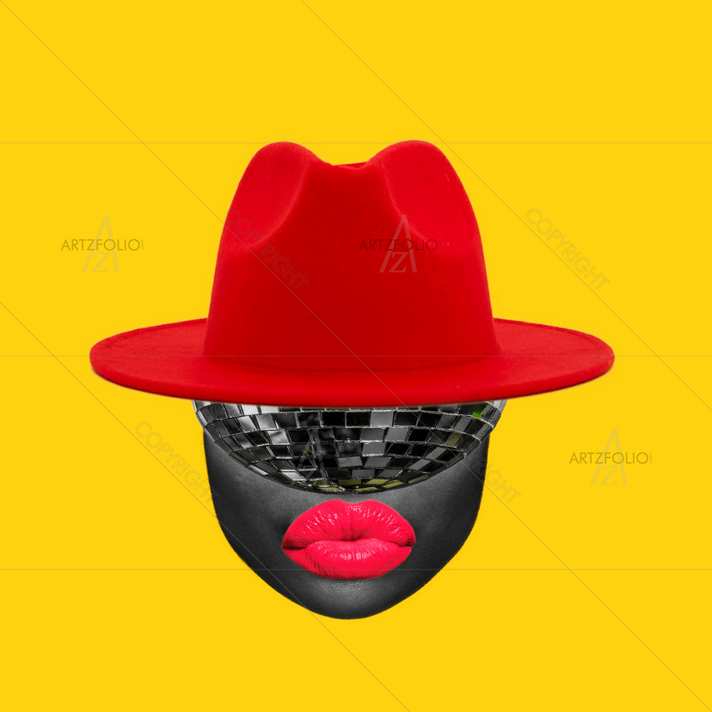Woman Face with Red Lips — custom-size art design 5013487