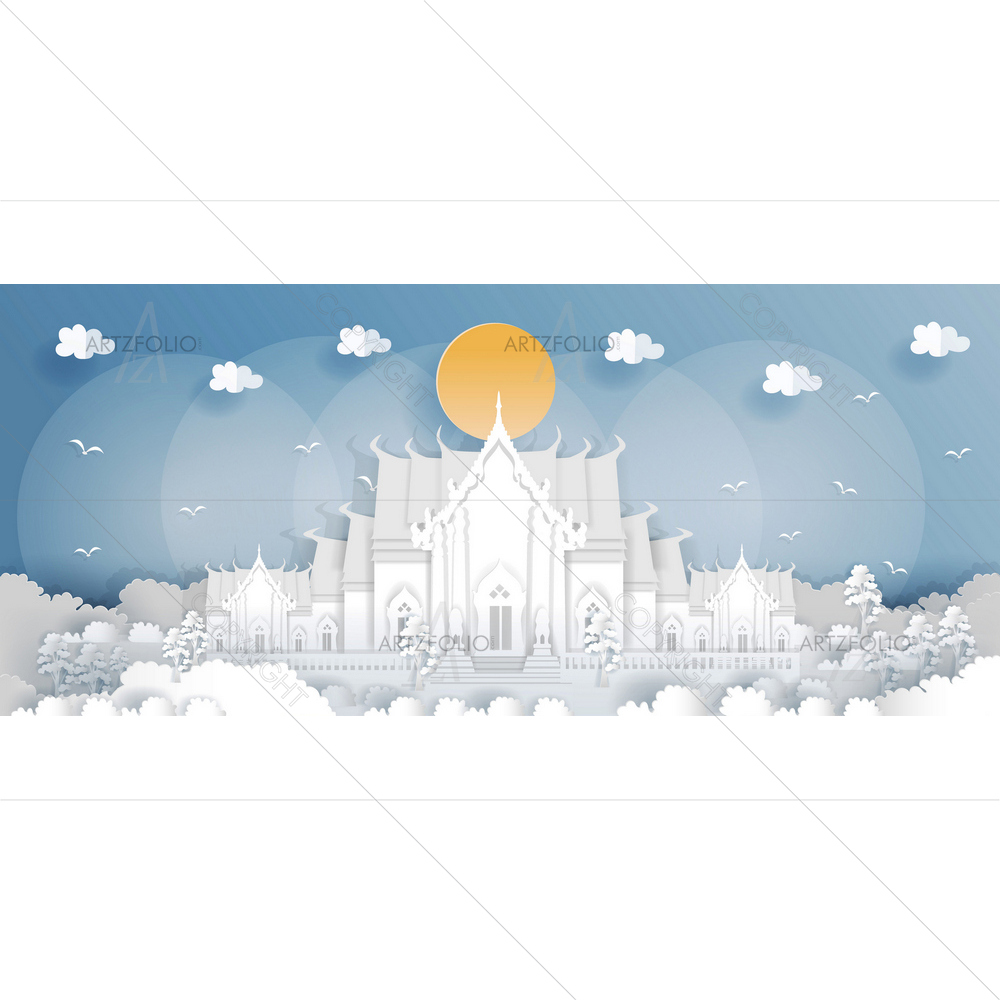 Thailand Famous Landmarks D1 — custom-size art design 5013489