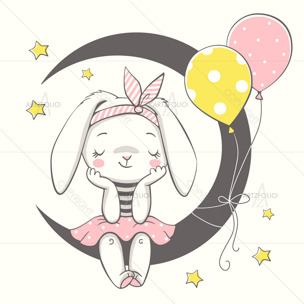 Bunny Girl Illustration — Animals custom art by ArtzFolio