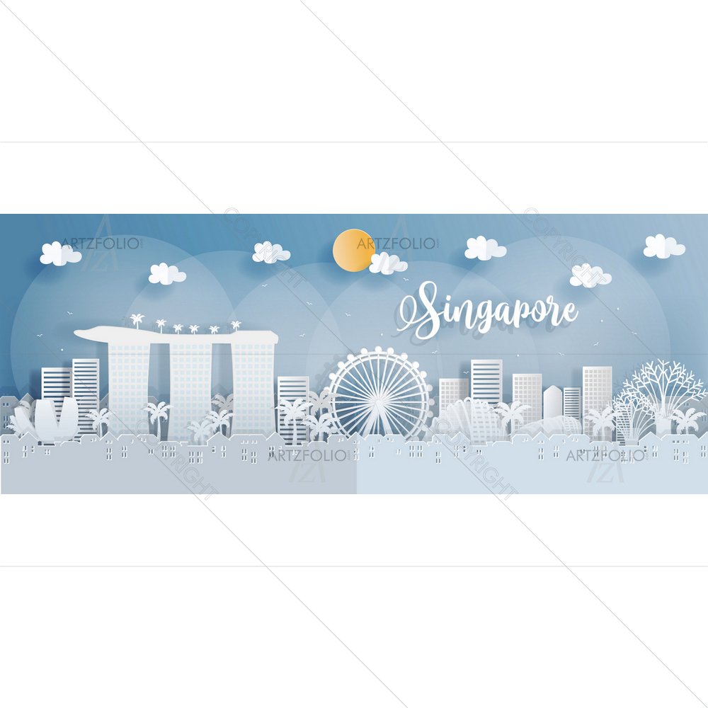 Singapore Famous Landmarks D1 — custom-size art design 5013519