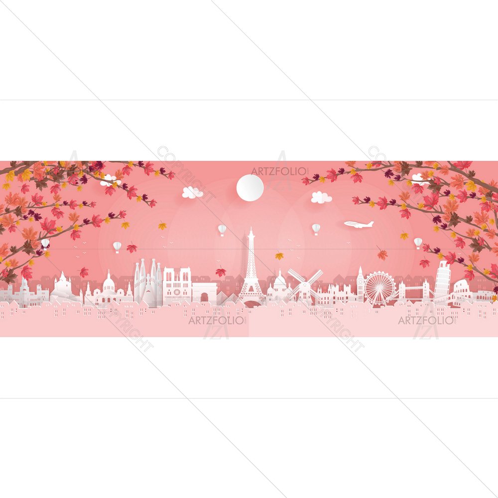 World Famous Landmarks D4 — Botanical custom art by ArtzFolio