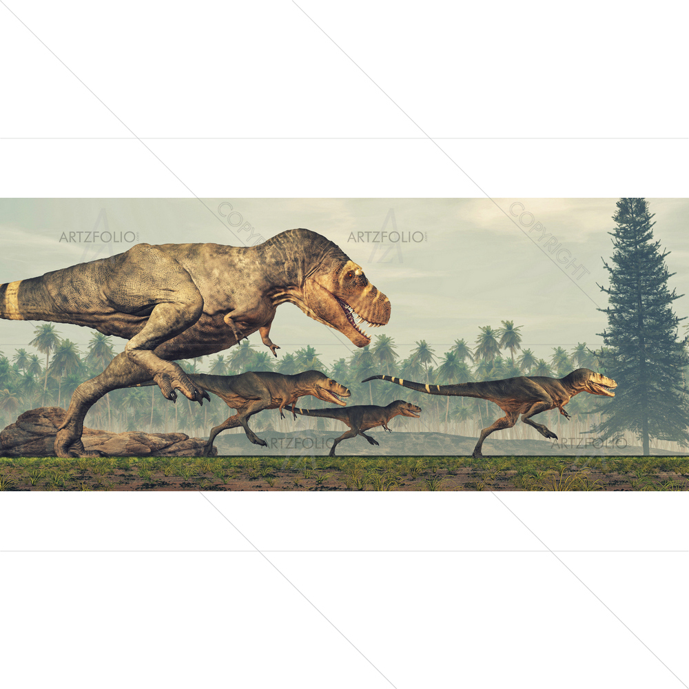 Family of Tyrannosaurus Rex — custom-size art design 5013528