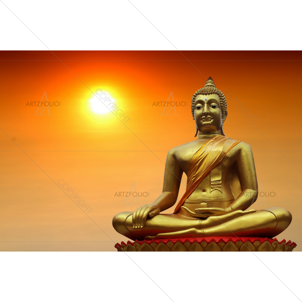 Lord Buddha Sunset — Devotional custom art by ArtzFolio