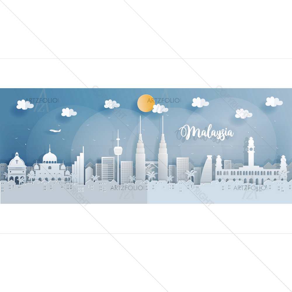 World Famous Landmarks of Malaysia — Devotional custom art by ArtzFolio