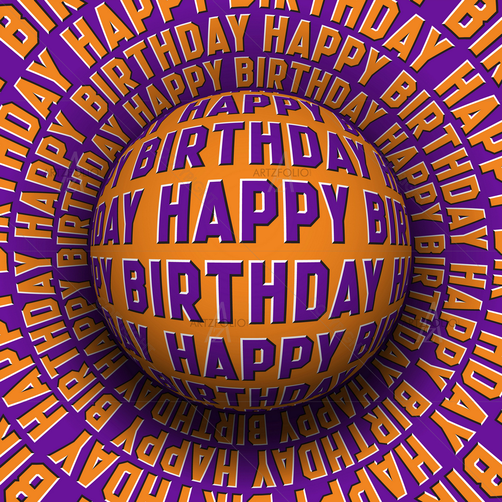 Happy Birthday on Rolling Surface — custom-size art design 5013552