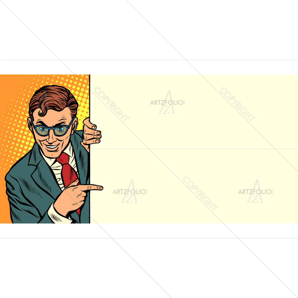 Man Pointing To Space — custom-size art design 5013553