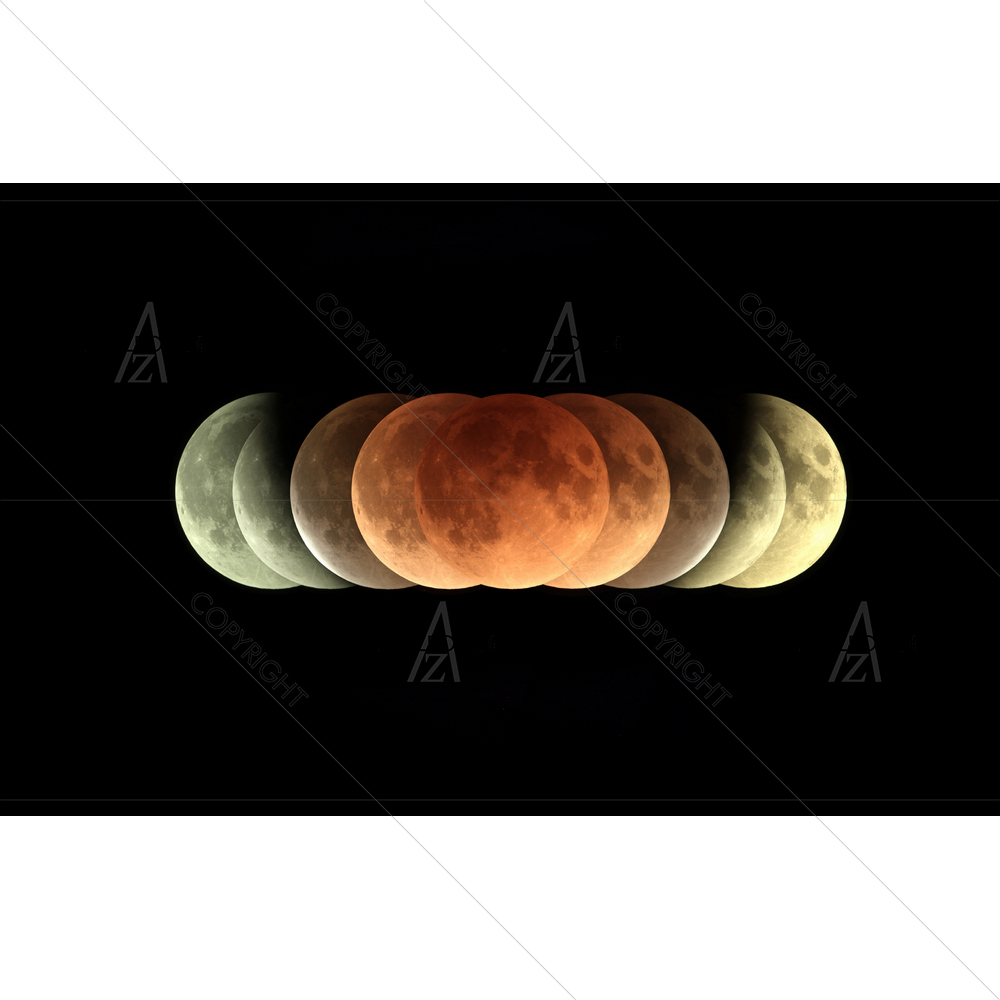 Lunar Eclipse Time Series D1 — Astronomy custom art by ArtzFolio