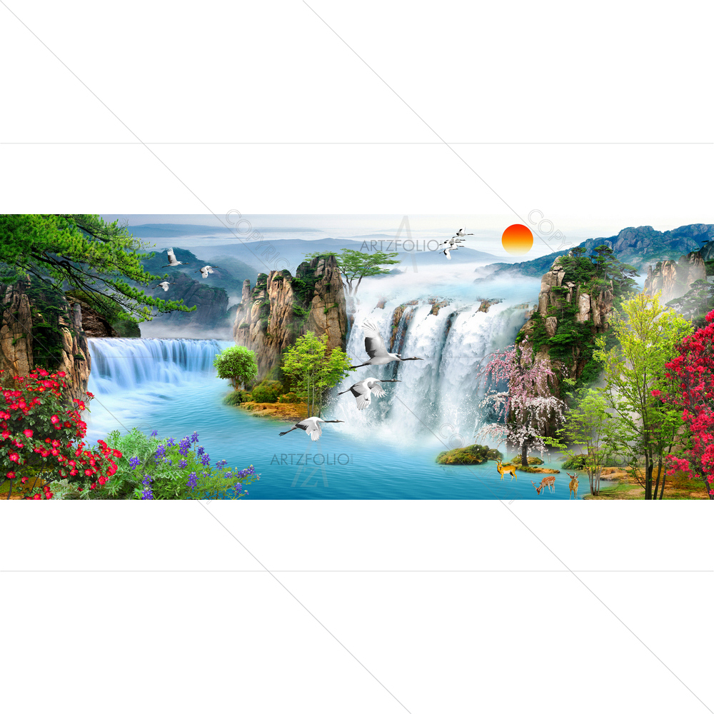 Colorful Landscape D2 — Birds custom art by ArtzFolio