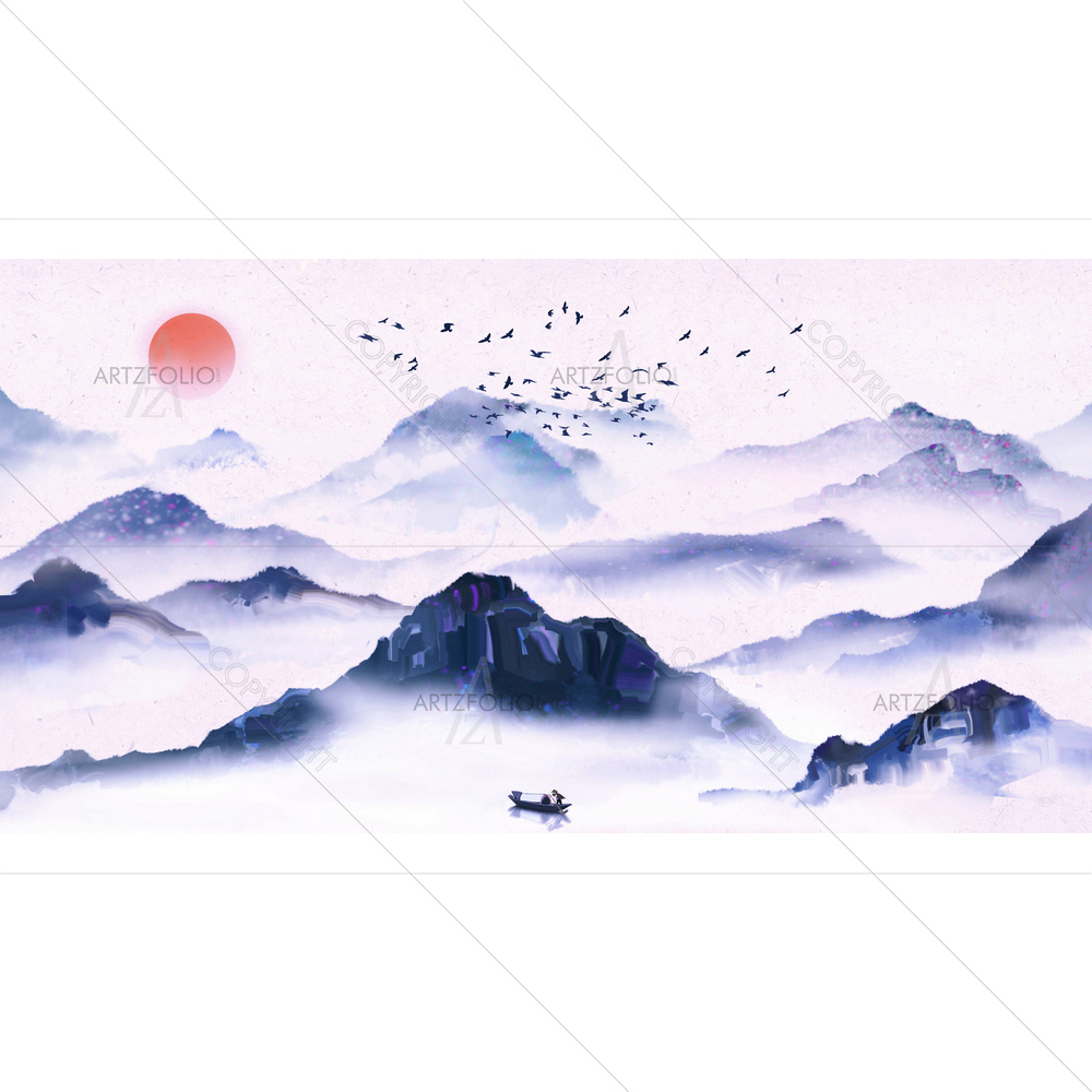 Chinese Landscape D8 — custom-size art design 5013573
