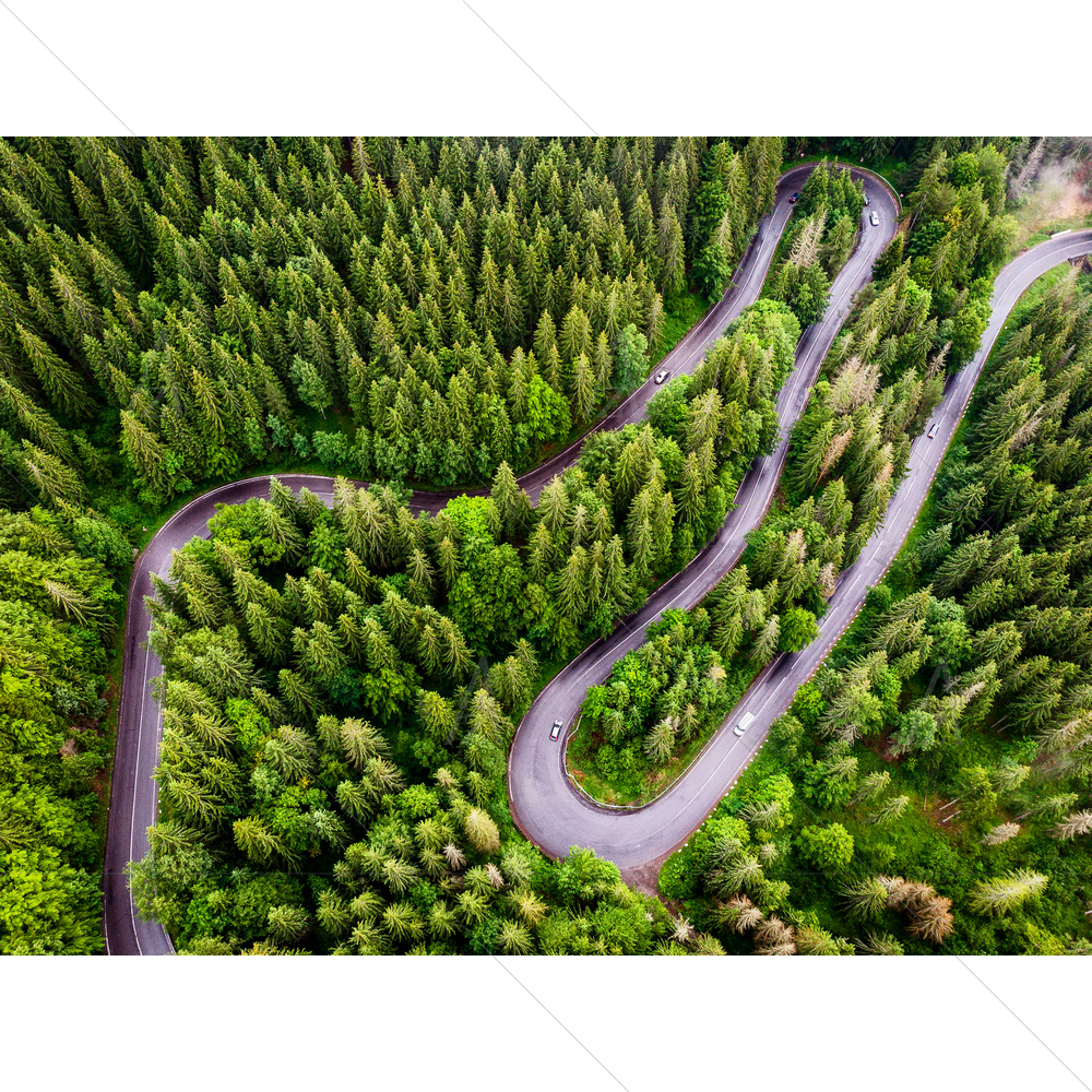 Transylvania Road Aerial View — Automobiles custom art by ArtzFolio