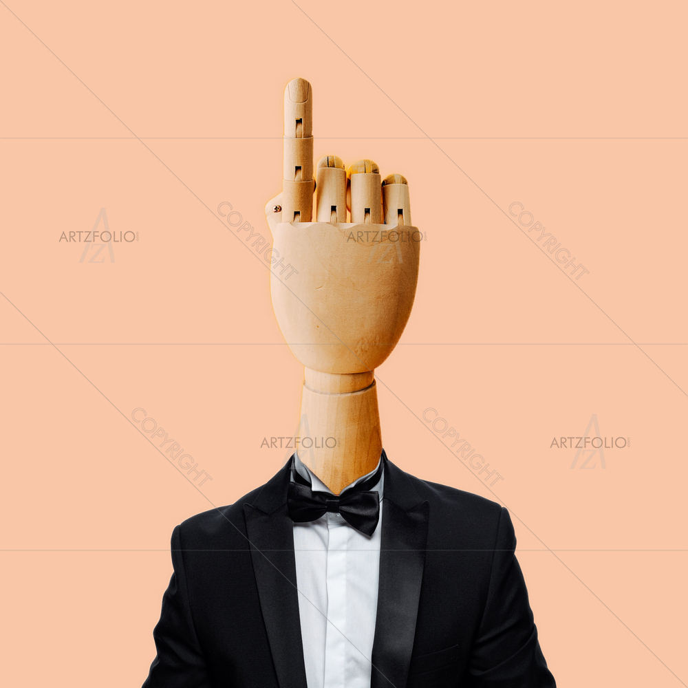 Man Silhouette Wearing Suit — custom-size art design 5013584