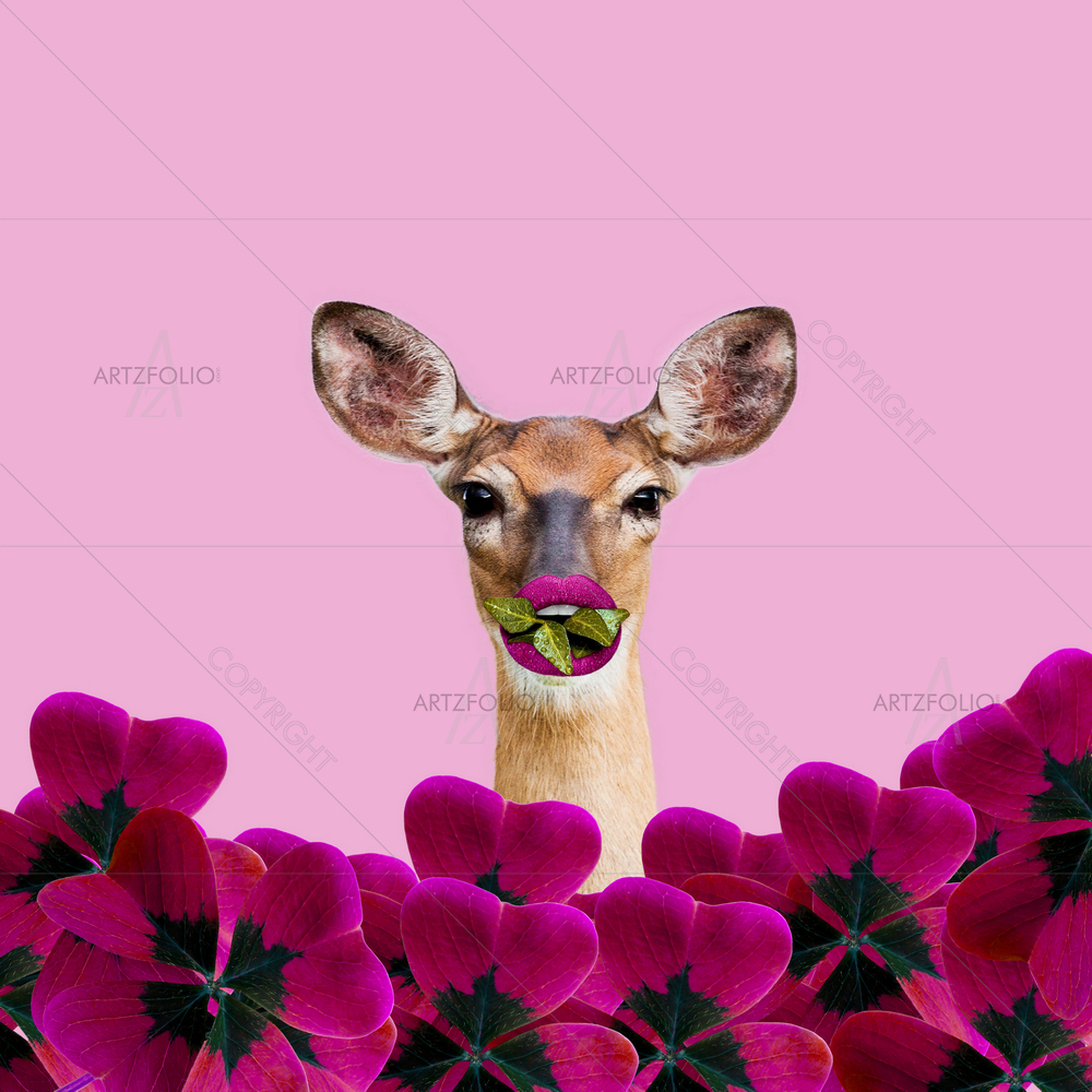 Deer with Big Lips — custom-size art design 5013585