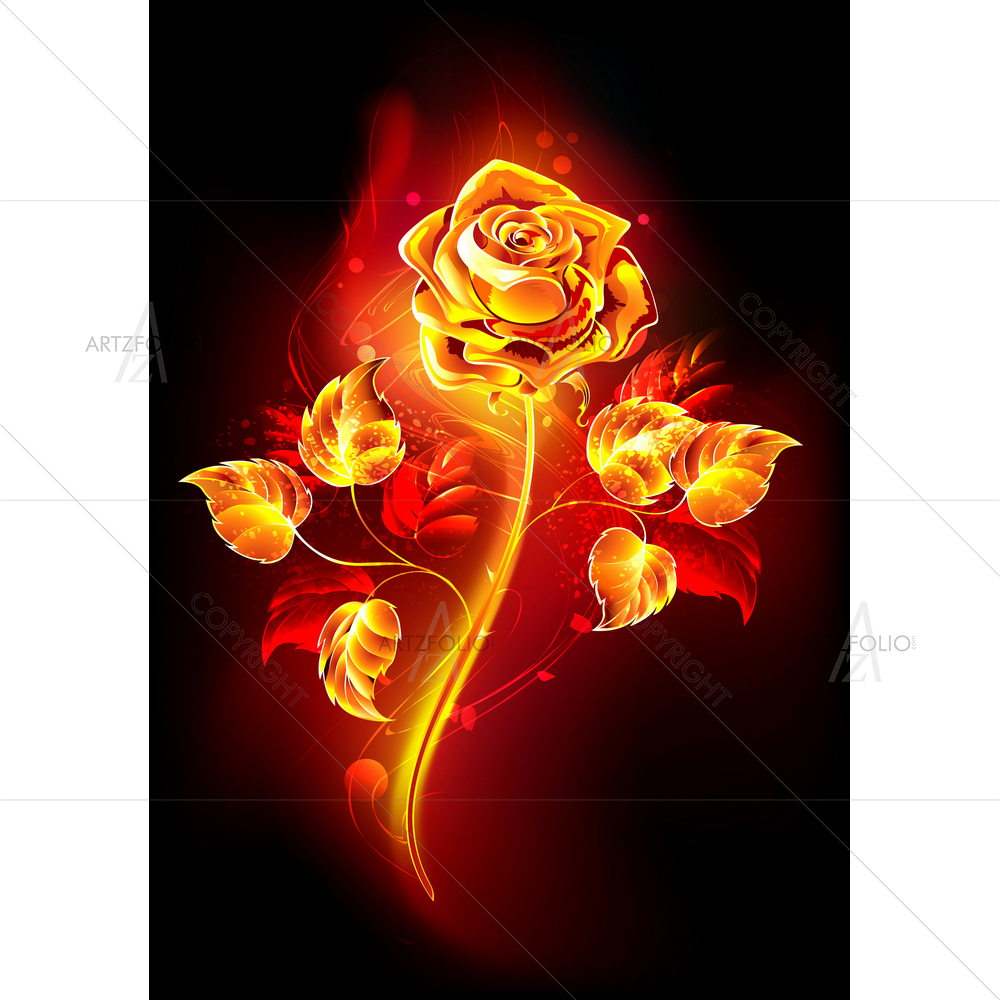 Rose with Long Stem — custom-size art design 5013605
