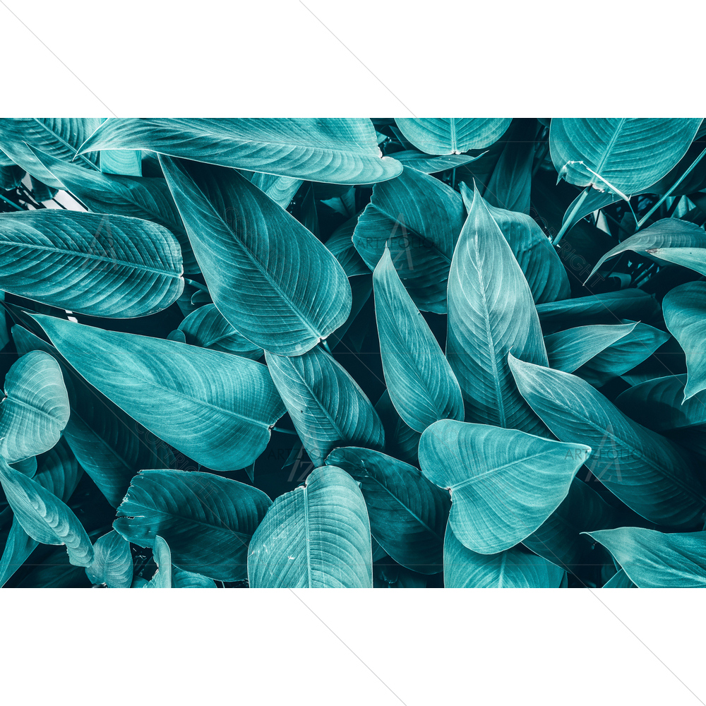 Blue Tropical Leaves D3 — Botanical custom art by ArtzFolio