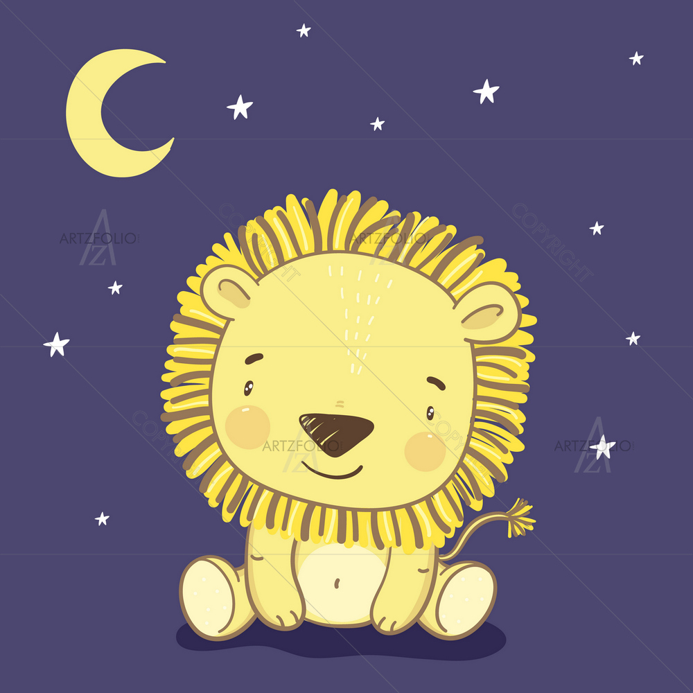 Hand-Drawn Lion — custom-size art design 5013618