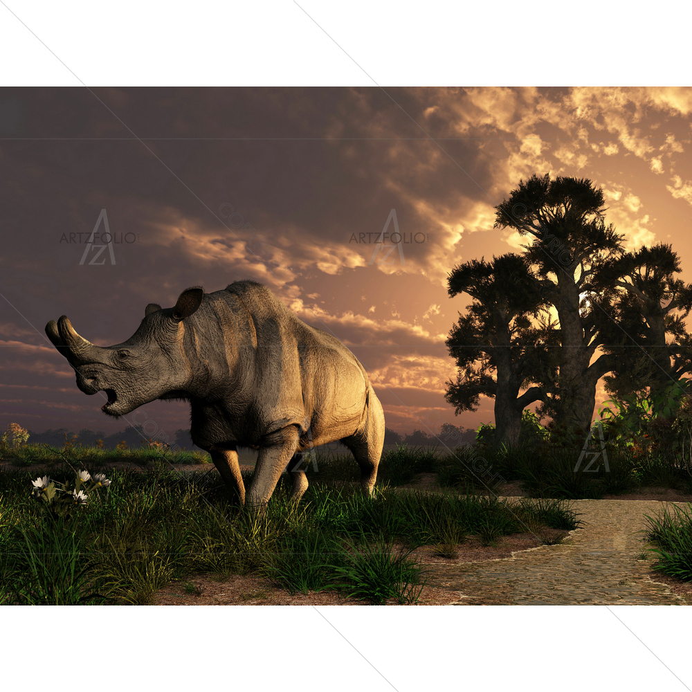 Prehistoric Rhinoceros — custom-size art design 5013622