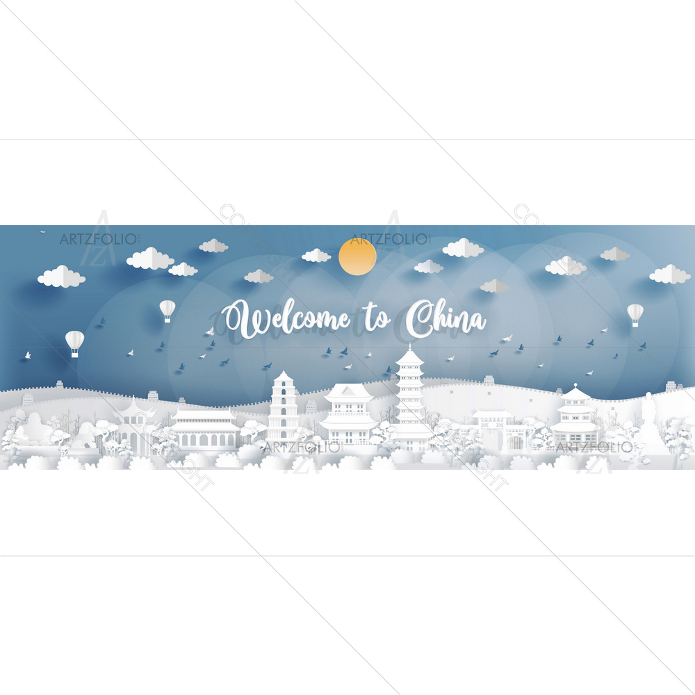 China's Famous Landmarks — custom-size art design 5013631