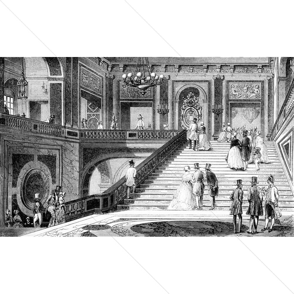 Marble Staircase, Magasin Pittoresque — Fluid marble custom art by ArtzFolio