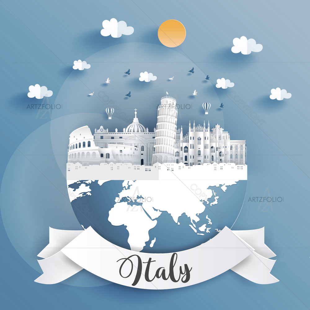 Italy Famous Landmarks D1 — custom-size art design 5013646