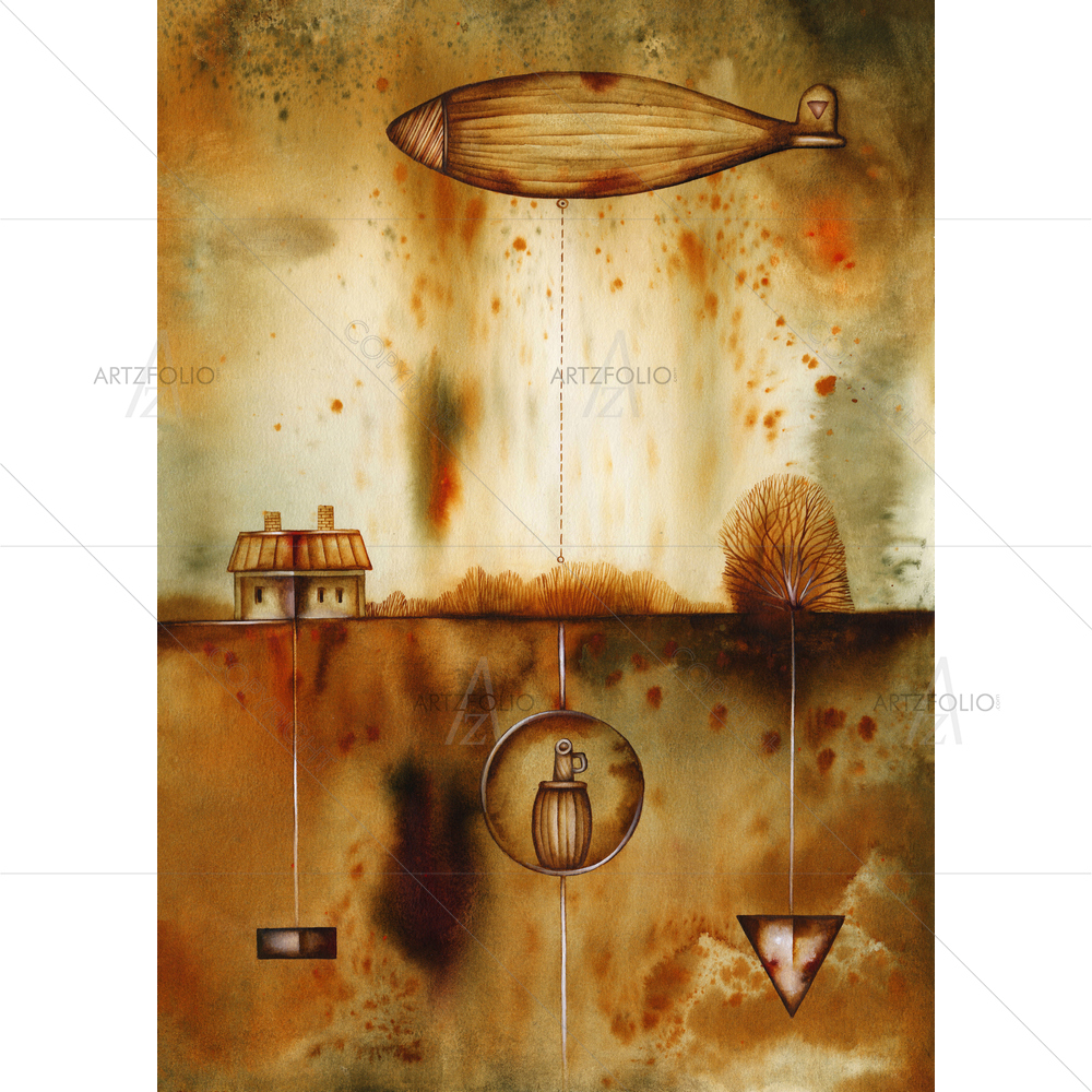 Zeppelin in Sky — custom-size art design 5013661