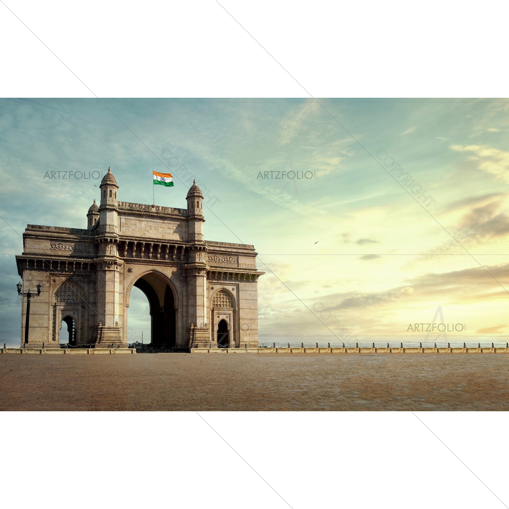 Gateway of India, Mumbai D2 — Ancient custom art by ArtzFolio