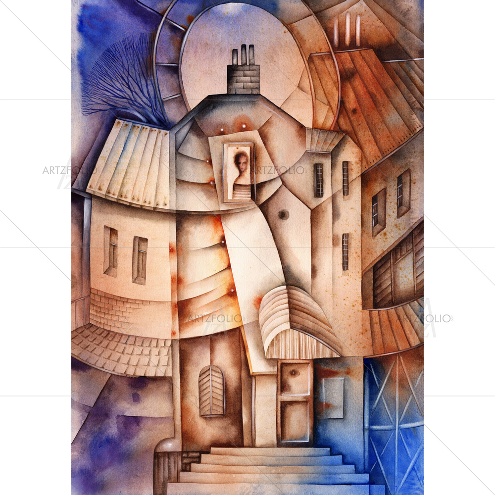 Woman Waiting in Window — custom-size art design 5013673