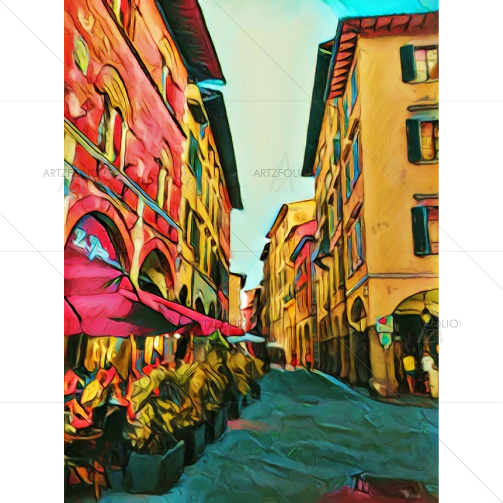 Italian Small Street, Florence — Ancient custom art by ArtzFolio