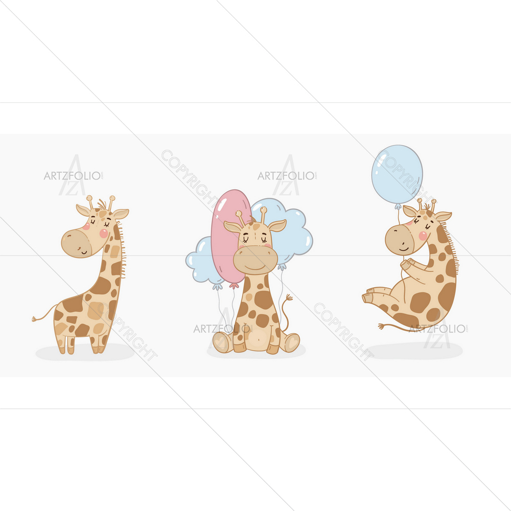 Baby Giraffe D2 — African custom art by ArtzFolio
