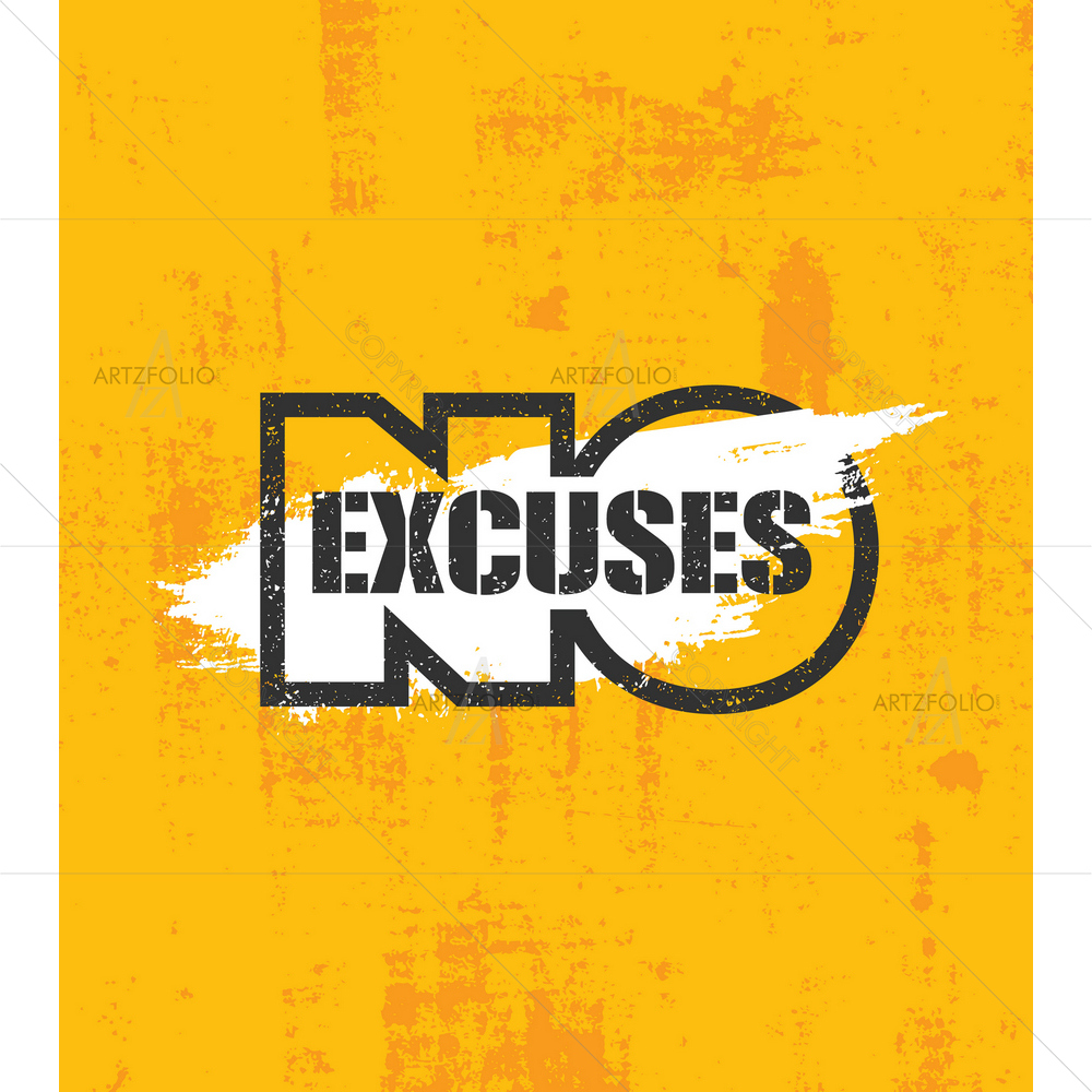 No Excuses Motivational Quote — Cross custom art by ArtzFolio