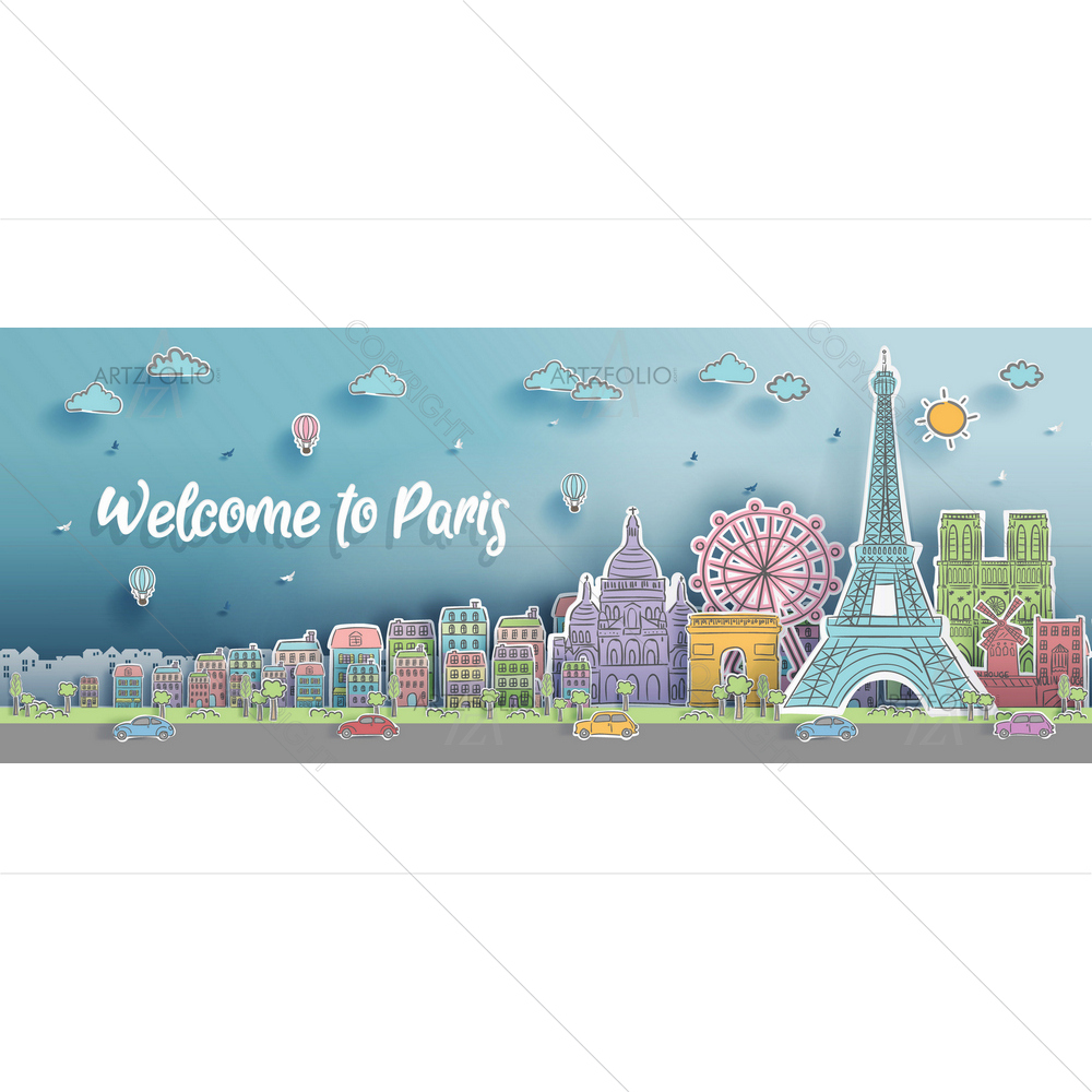Paris Famous Landmarks D2 — Devotional custom art by ArtzFolio