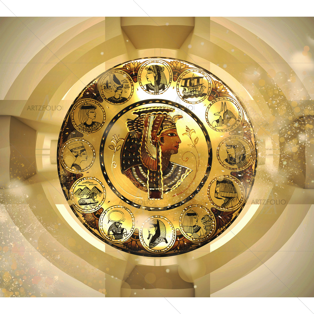 Abstract Ancient Egyptian Cleopatra D2 — Abstract custom art by ArtzFolio