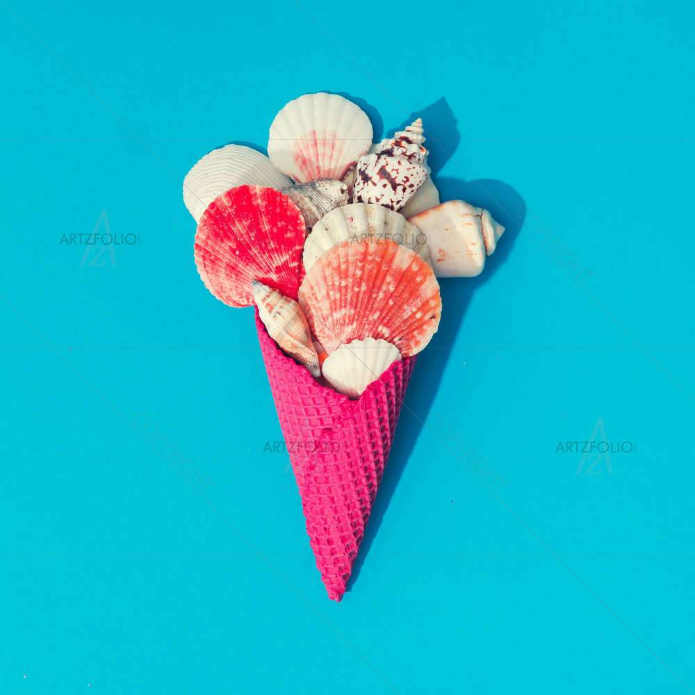 Sea Shells and Icecream Image — custom-size art design 5013705